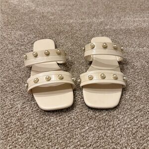 Elegant Cream Studded Women's Sandals